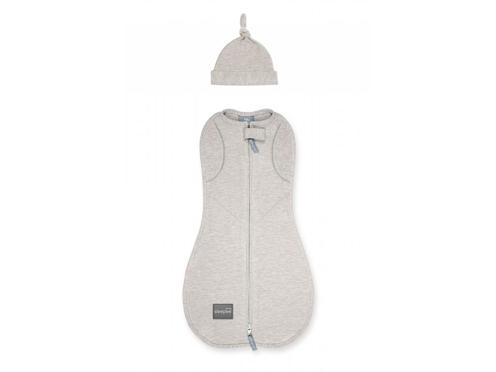 Zavinovačka Sleepee Second Step Swaddle s čepičkou zdarma béžová