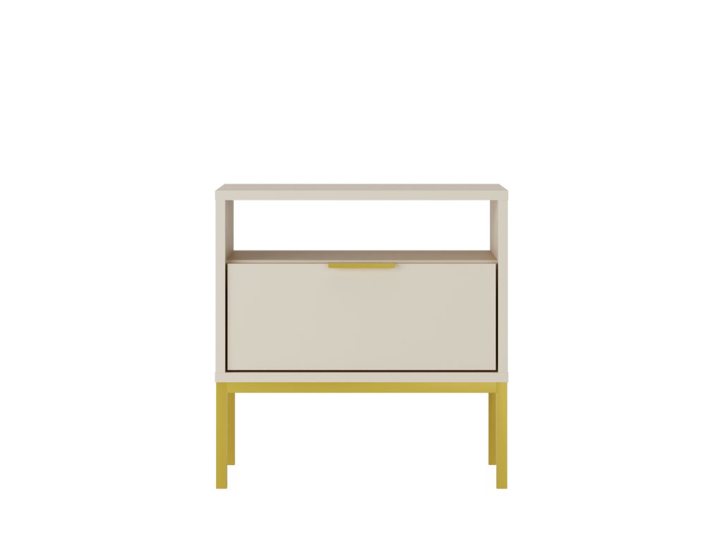 Kocot Meble Noční stolek se zásuvkou AUSTIN kašmírový Zvolte barvu podnoží: Zlatá